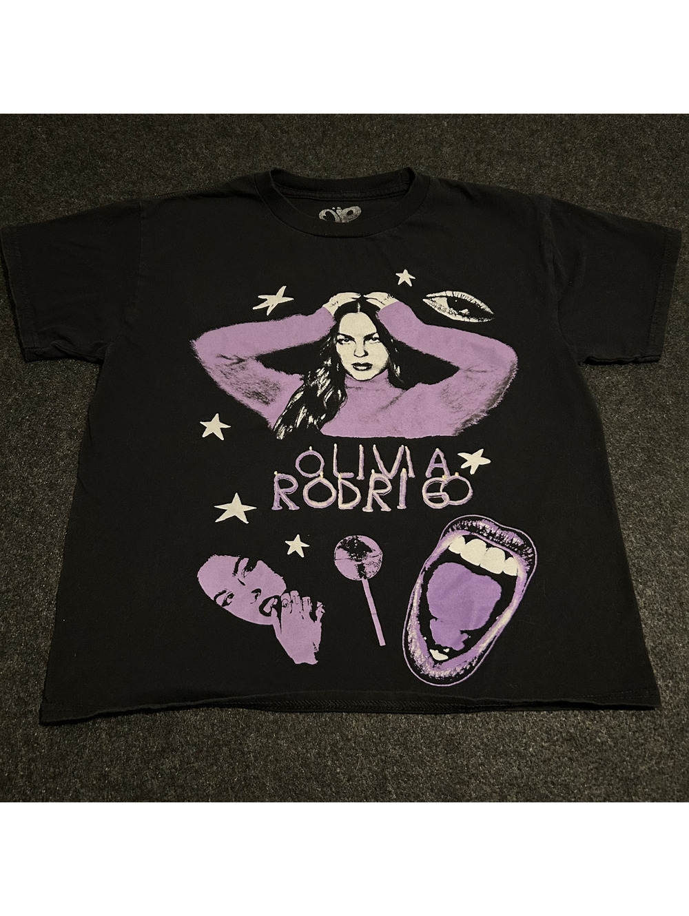 Olivia Rodrigo 2024 Graphic T-Shirt Black Purple Official Merch Size XXS